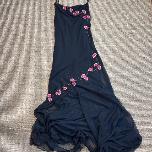 Dress Barn Dresses & Skirts - 🌸 Dress Barn Embroidered Beaded Cherry Blossom Maxi Dress | Size S | Black